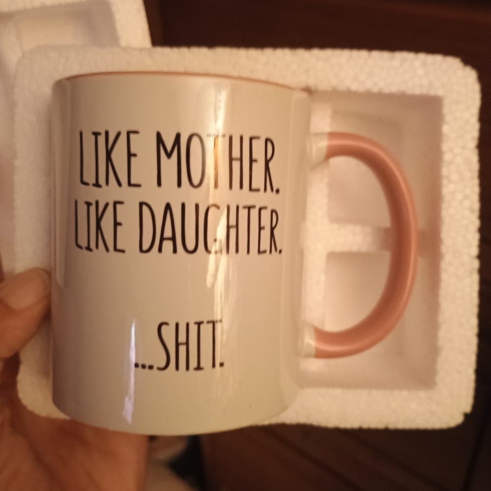 Mother's Day Funny Saying White & Pink Ceramic Mug
